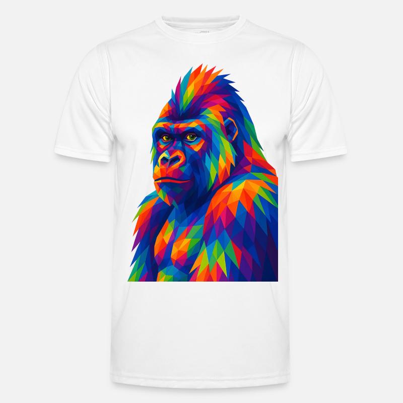 Animaux de style polygone WPAP - Portrait de gorille T-shirt sport Homme