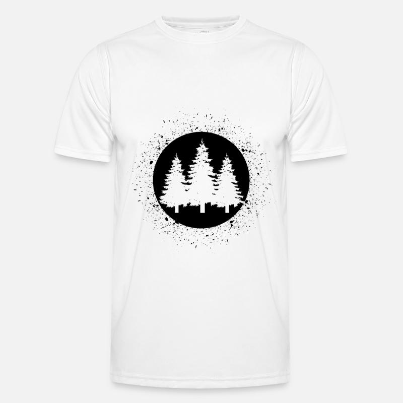 Circle with syringes and trees - - Men's Functional T-Shirt - white
