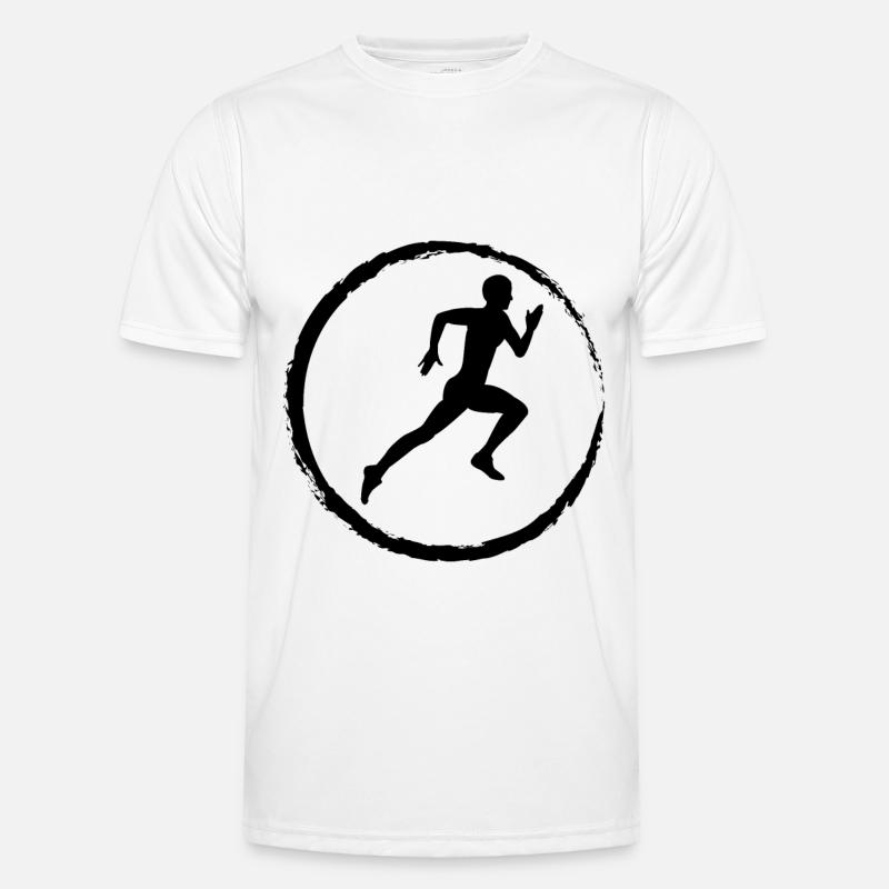 Cricle and Running - (2) - Men's Functional T-Shirt - white