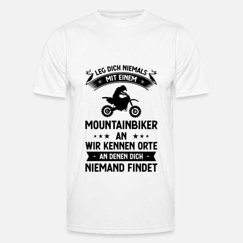 Bein Dich Niemals mit einem Mountainbiker, ein WIM Männer Funktions-T-Shirt