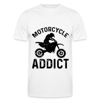 Motorcycle Dependent 1 - (MOTORCYCLE) - Men's Functional T-Shirt - white - Front - AI Model Male 178 dark (178cm)