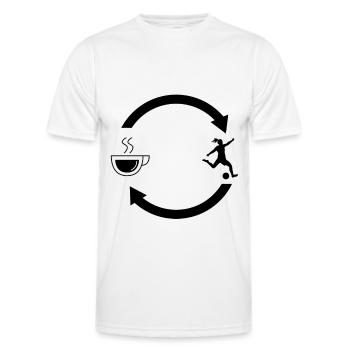 Coffee load arrows and football 2 - - Men's Functional T-Shirt - white - Front - AI Model Male 178 dark (178cm)
