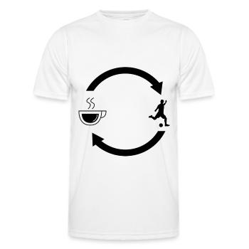 Coffee load arrows and football 1 - - Men's Functional T-Shirt - white - Front - AI Model Male 178 dark (178cm)