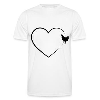 Heart 2 and Chicken - - Men's Functional T-Shirt - white - Front - AI Model Male 178 dark (178cm)