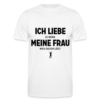 Ich liebe es, meine Frau Mich Golfs Lastst - - Männer Funktions-T-Shirt - Weiß - Vorne - AI Model Male 178 dark (178cm)