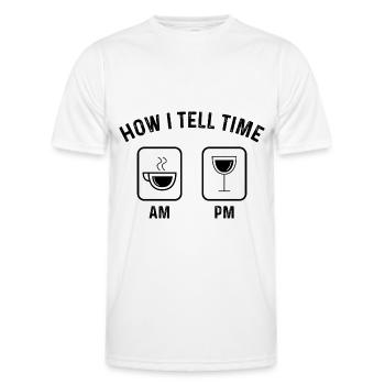 How to say time at PM - - Men's Functional T-Shirt - white - Front - AI Model Male 178 dark (178cm)