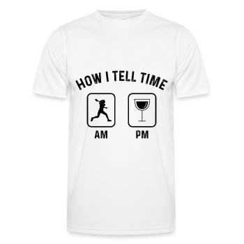 How to say time on PM 1 - - Men's Functional T-Shirt - white - Front - AI Model Male 178 dark (178cm)
