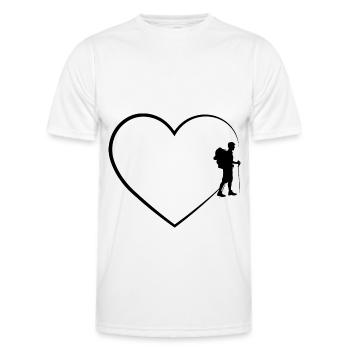 heart 2 and hiking - - Men's Functional T-Shirt - white - Front - AI Model Male 178 dark (178cm)
