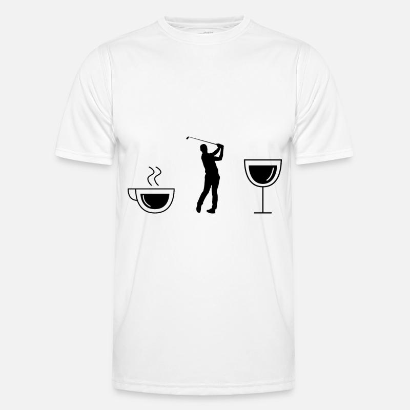 Kaffeewein und Golf - Männer Funktions-T-Shirt