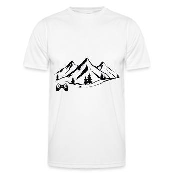 Bergbodenspiel - GA - Men's Functional T-Shirt - white - Front - AI Model Male 178 dark (178cm)