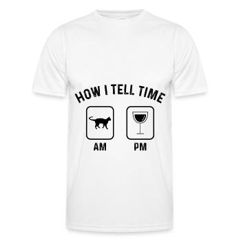 How to say time at PM - - Men's Functional T-Shirt - white - Front - AI Model Male 178 dark (178cm)