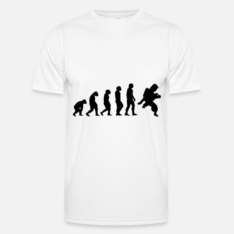 Evolution und Fire Brigader - - Männer Funktions-T-Shirt - Weiß