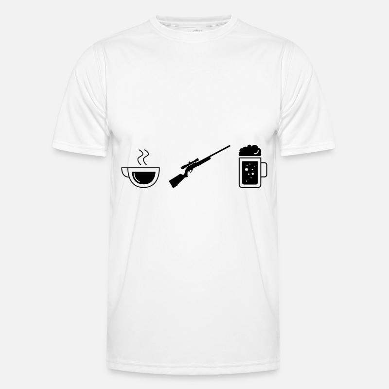 Kaffeebier und Jagd - Männer Funktions-T-Shirt