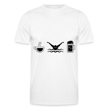 Coffee beer and swimming - - Men's Functional T-Shirt - white - Front - AI Model Male 178 dark (178cm)