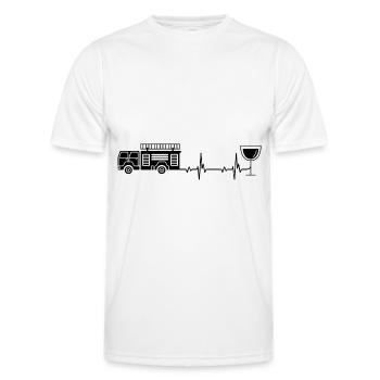 Herzschlagwein- und Feuerwehr-Brigader - (2) - Männer Funktions-T-Shirt - Weiß - Vorne - AI Model Male 178 dark (178cm)