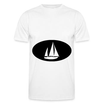 Semicircle and sailboat - - Men's Functional T-Shirt - white - Front - AI Model Male 178 dark (178cm)