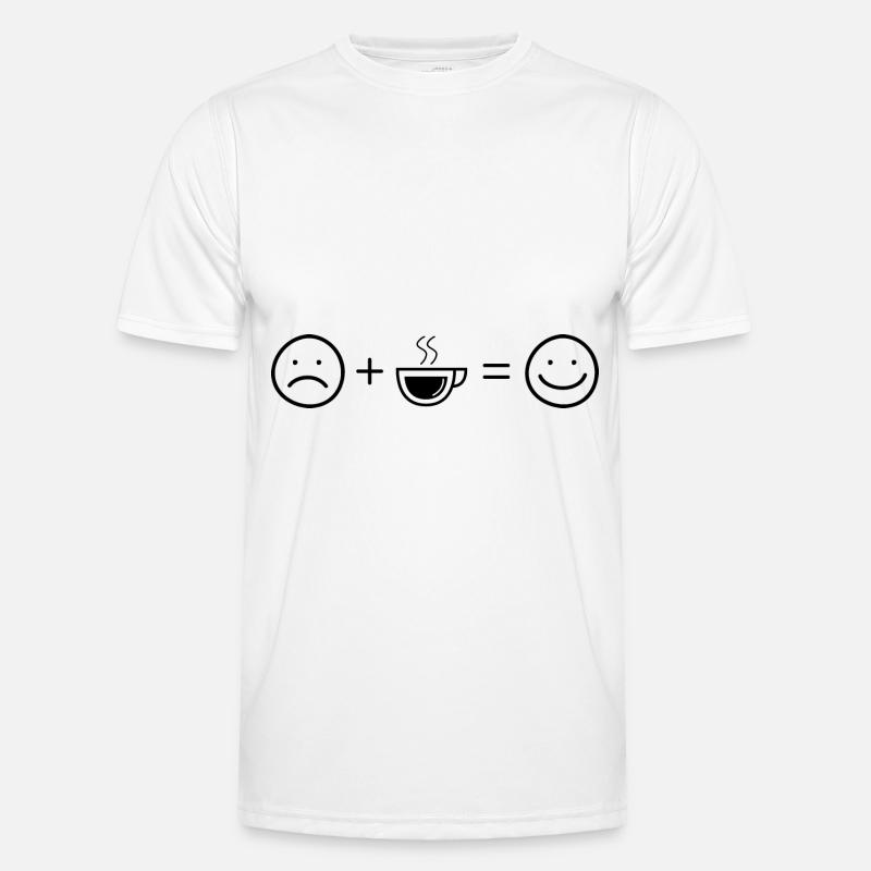 Smile Face und Kaffee - Männer Funktions-T-Shirt