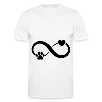 Infinity Heart et Dog 3 - - T-shirt sport Homme - blanc - Devant - AI Model Male 178 dark (178cm)