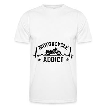 Motorcycle Dependent 3 - (MOTORCYCLE) - Men's Functional T-Shirt - white - Front - AI Model Male 178 dark (178cm)