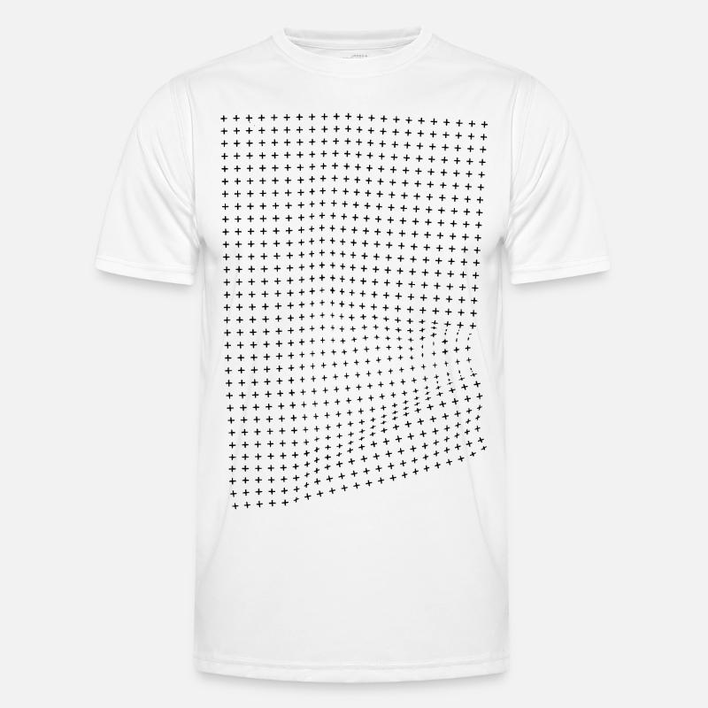 Optische Illusion eines Knitter effekts - Männer Funktions-T-Shirt - Weiß