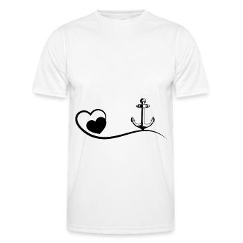 Heart and Sailboat - (2) - Men's Functional T-Shirt - white - Front - AI Model Male 178 dark (178cm)
