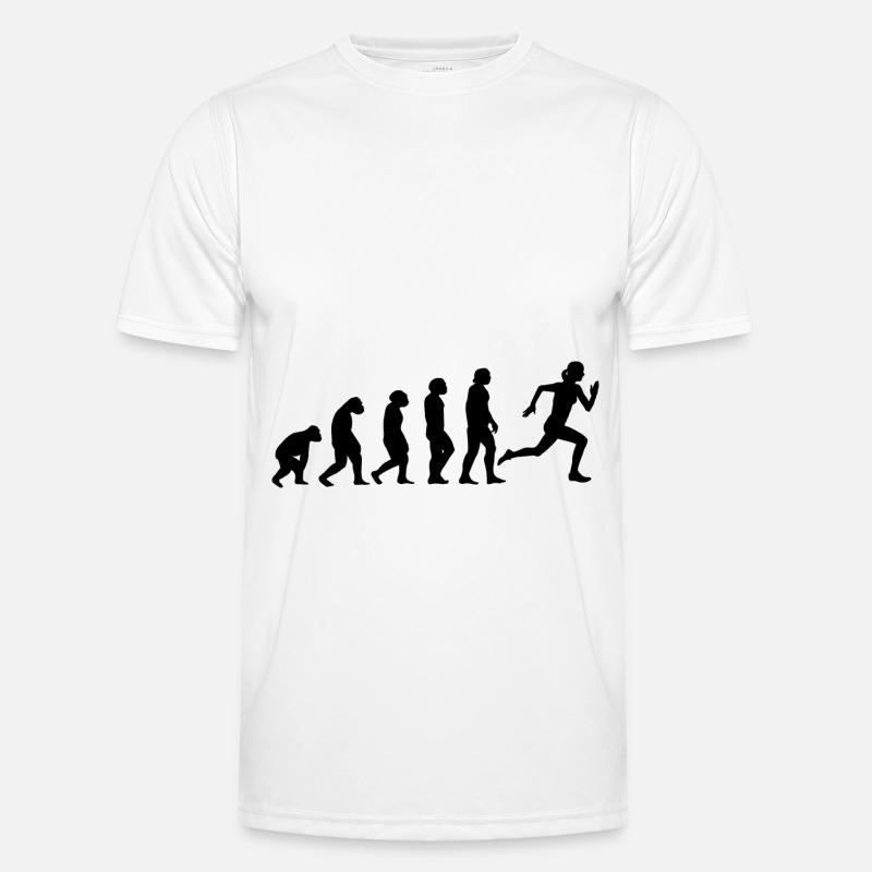Evolution und Laufen - - Männer Funktions-T-Shirt - Weiß