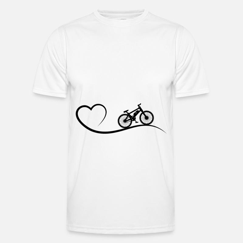 Cuore ed ebike - - Maglietta sportiva per uomo - bianco