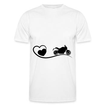 Heart and Motorcycle - (MOTORCYCLE) - Men's Functional T-Shirt - white - Front - AI Model Male 178 dark (178cm)