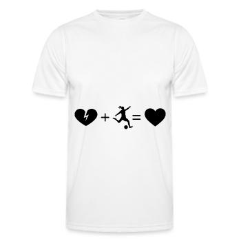 Heart Broken Heart and Football 2 - - Men's Functional T-Shirt - white - Front - AI Model Male 178 dark (178cm)