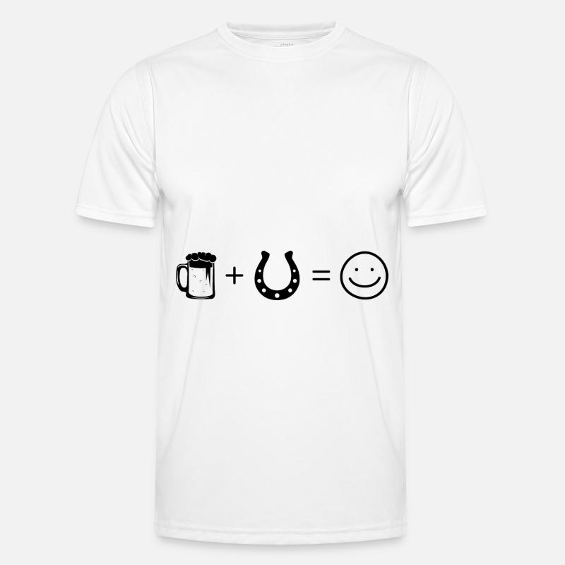 Bier Smile Face und Pferd 2 - Männer Funktions-T-Shirt