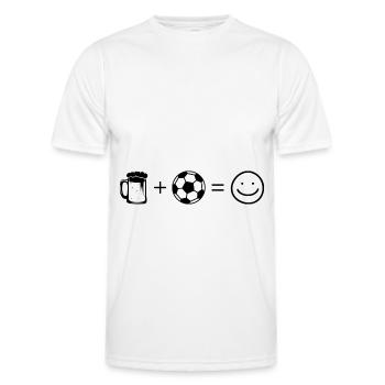 Beer Smile Face and Football - - Men's Functional T-Shirt - white - Front - AI Model Male 178 dark (178cm)