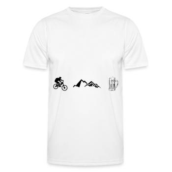Radfahren, Berge und Bier - - Männer Funktions-T-Shirt - Weiß - Vorne - AI Model Male 178 dark (178cm)
