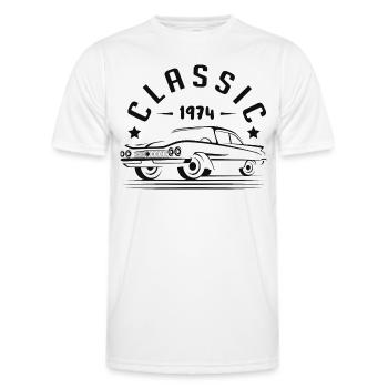 Classic 1974. - Men's Functional T-Shirt - white - Front - AI Model Male 178 dark (178cm)