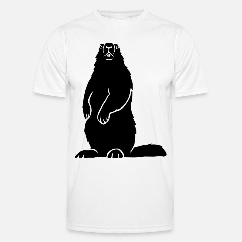 Murmeltier Alpen Alps Berge Groundhog Erdhörnchen Männer Funktions-T-Shirt