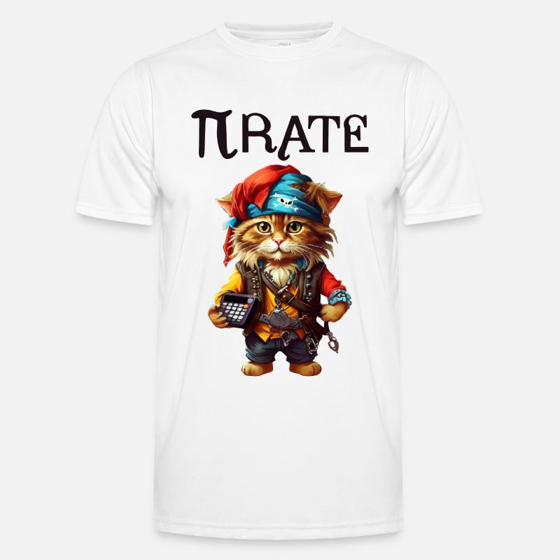 Chat pirate de Pi Day T-shirt sport Homme