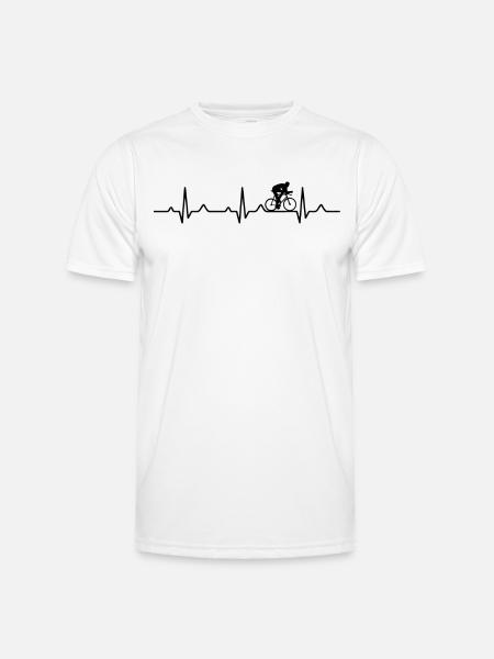 Heartbeat racing cycling - Men's Functional T-Shirt - white