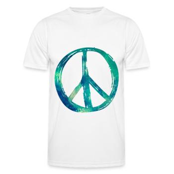 Peace Sign - Men's Functional T-Shirt - white - Front - AI Model Male 178 dark (178cm)