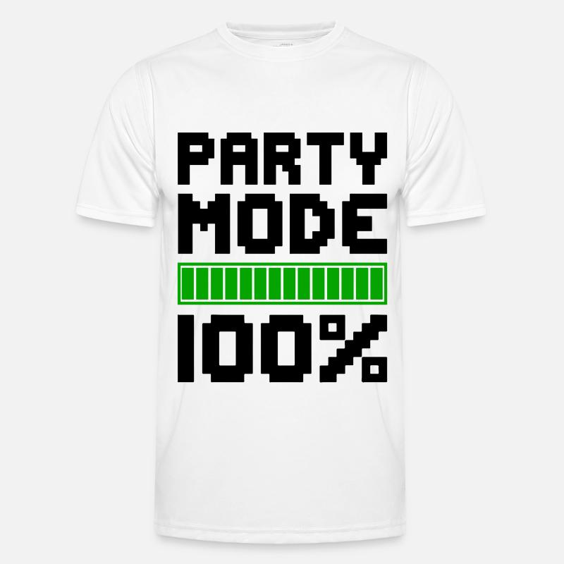 PARTY MODE 100% Celebrating Fun - Men's Functional T-Shirt - white