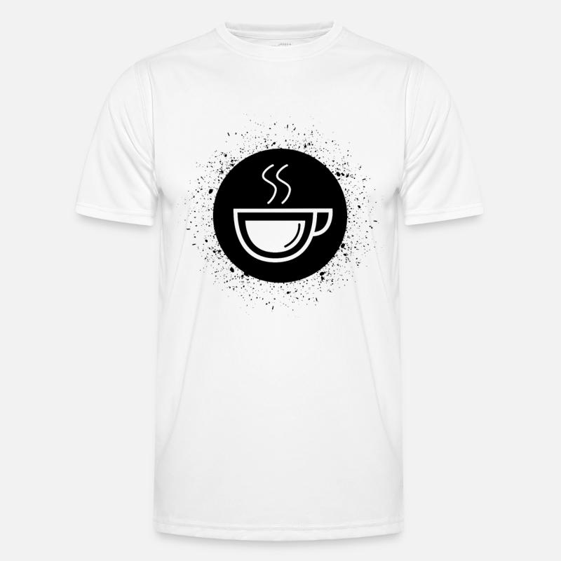 Kreis mit Splash und Kaffee - Männer Funktions-T-Shirt