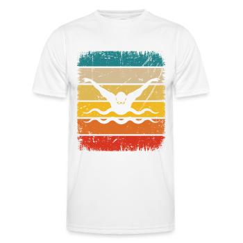 Vintage Square and Swimming - - Men's Functional T-Shirt - white - Front - AI Model Male 178 dark (178cm)
