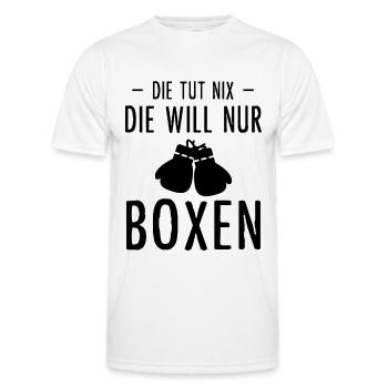 Die Tut Nix sterben Will nur Boxen - - Männer Funktions-T-Shirt - Weiß - Vorne - AI Model Male 178 dark (178cm)
