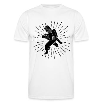 Feux d’artifice et pompiers - - T-shirt sport Homme - blanc - Devant - AI Model Male 178 dark (178cm)