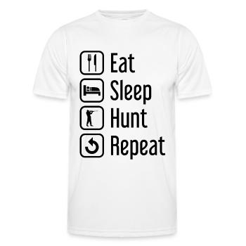 Eat Sleep Hunt Repetition - - Men's Functional T-Shirt - white - Front - AI Model Male 178 dark (178cm)