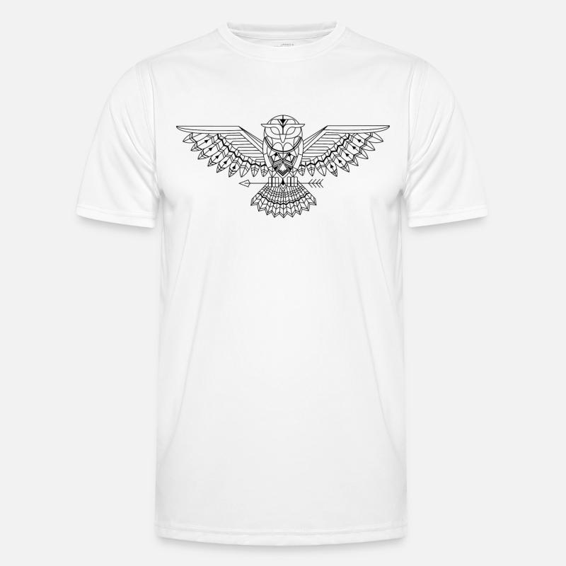 grafische Eule - Männer Funktions-T-Shirt - Weiß