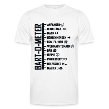 Bart-o-meter Bart Länge Lineal Geschenkidee - Männer Funktions-T-Shirt - Weiß - Vorne - AI Model Male 178 dark (178cm)