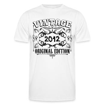 2012 | Vintage Aged Original 2012 birthday gift - Men's Functional T-Shirt - white - Front - AI Model Male 178 dark (178cm)