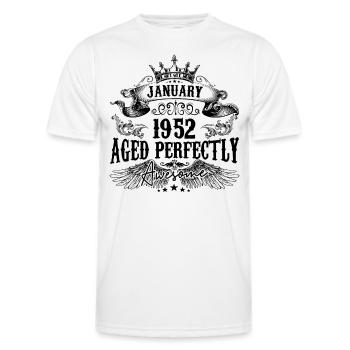 1952 | Januar Aged Perfectly 1952 Geburtstagsgeschenk - Männer Funktions-T-Shirt - Weiß - Vorne - AI Model Male 178 dark (178cm)