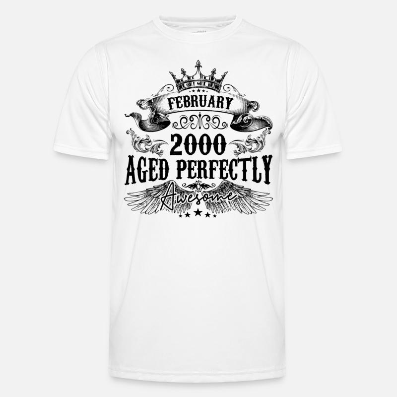 2000 | Februar Aged Perfectly 2000 Geburtstagsgeschenk Männer Funktions-T-Shirt