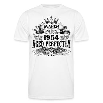 1954 | März Aged Perfectly 1954 Geburtstagsgeschenk - Männer Funktions-T-Shirt - Weiß - Vorne - AI Model Male 178 dark (178cm)