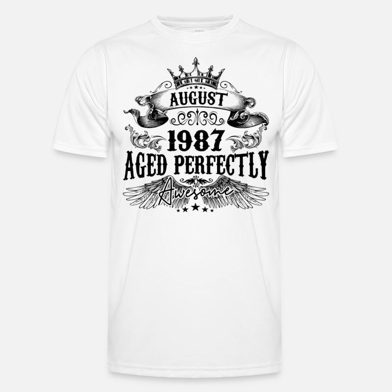 1987 | August Aged Perfectly 1987 Geburtstagsgeschenk Männer Funktions-T-Shirt